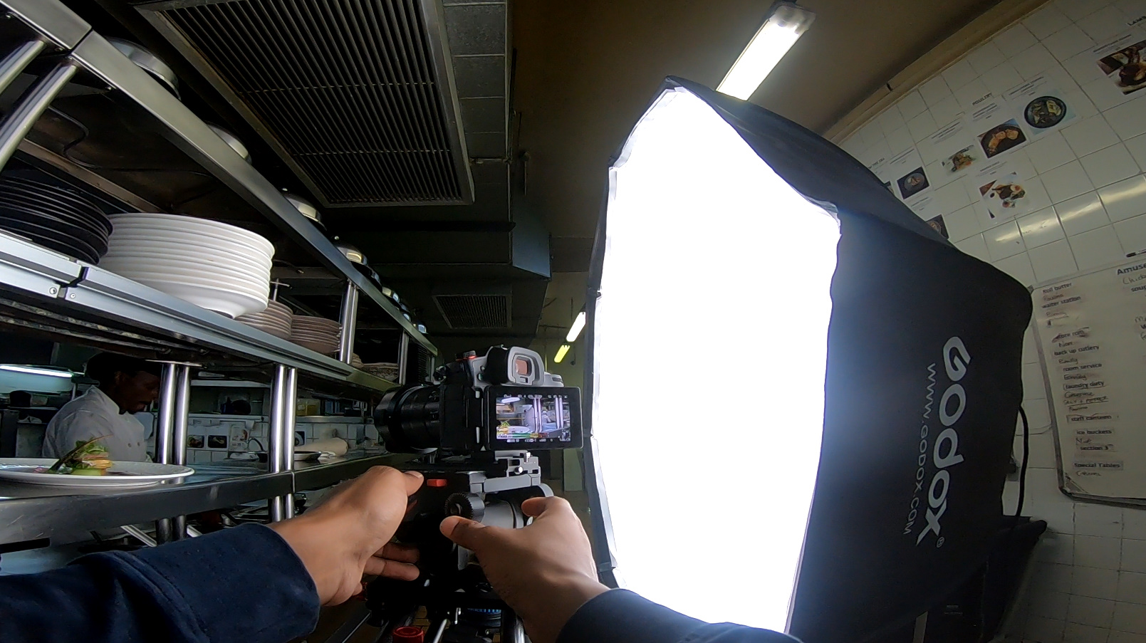 Behind the scenes - Professional lighting and camera setup